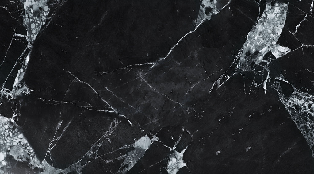 Black marble PVC wall panel texture with bold white natural stone veining