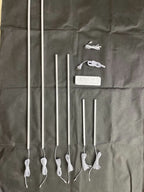 LED recessed lighting kit with multiple vertical strip lights, power supply, and wiring components