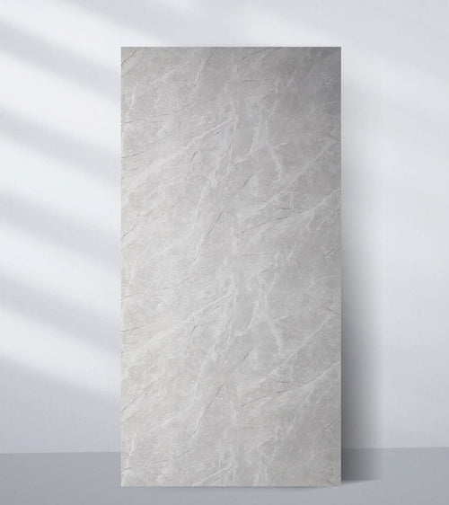Serene Stone light gray PVC marble wall panel with subtle natural stone veining
