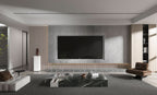 Serene Stone gray PVC marble feature wall for modern living room TV unit