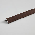 Dark smoky oak WPC corner trim for fluted 3D wall panels