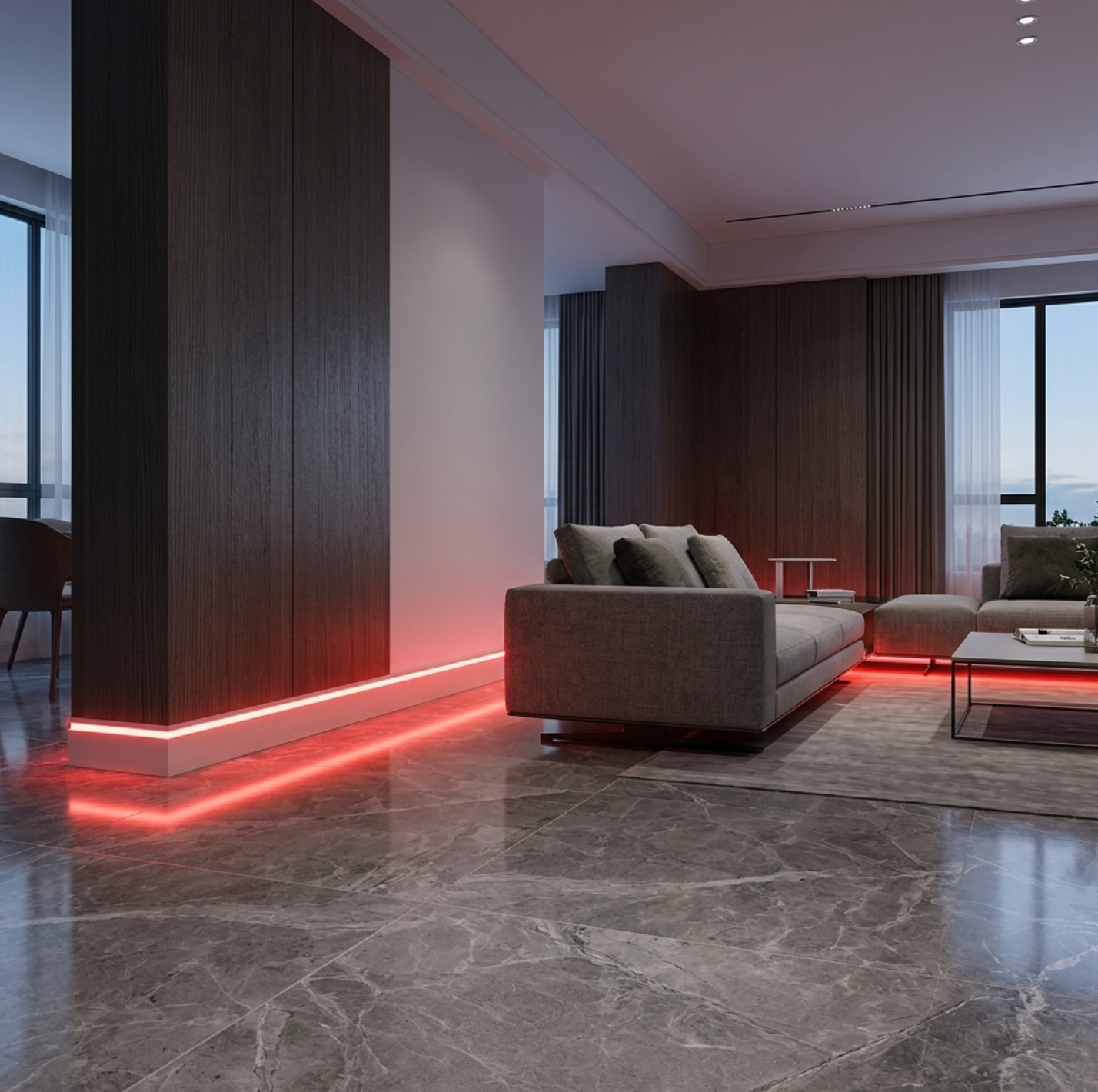 LED Baseboards molding with led and transformer and remote  Main image