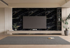 Midnight Gold marble PVC TV wall panels with black base and gold veining