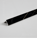Black marble-look aluminum wall panel L trim for luxury edge and corner finishing