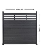 6 ft black composite fence with lattice top for privacy and airflow