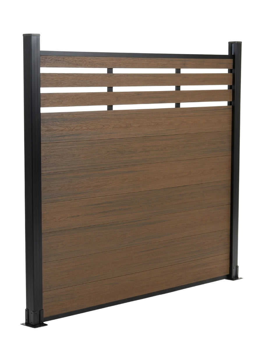 6x6 ft walnut lattice top composite privacy fence panel for modern backyard Main image