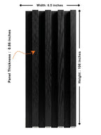 Black WPC Fluted Wall Panels Decorative 3D Wall Design