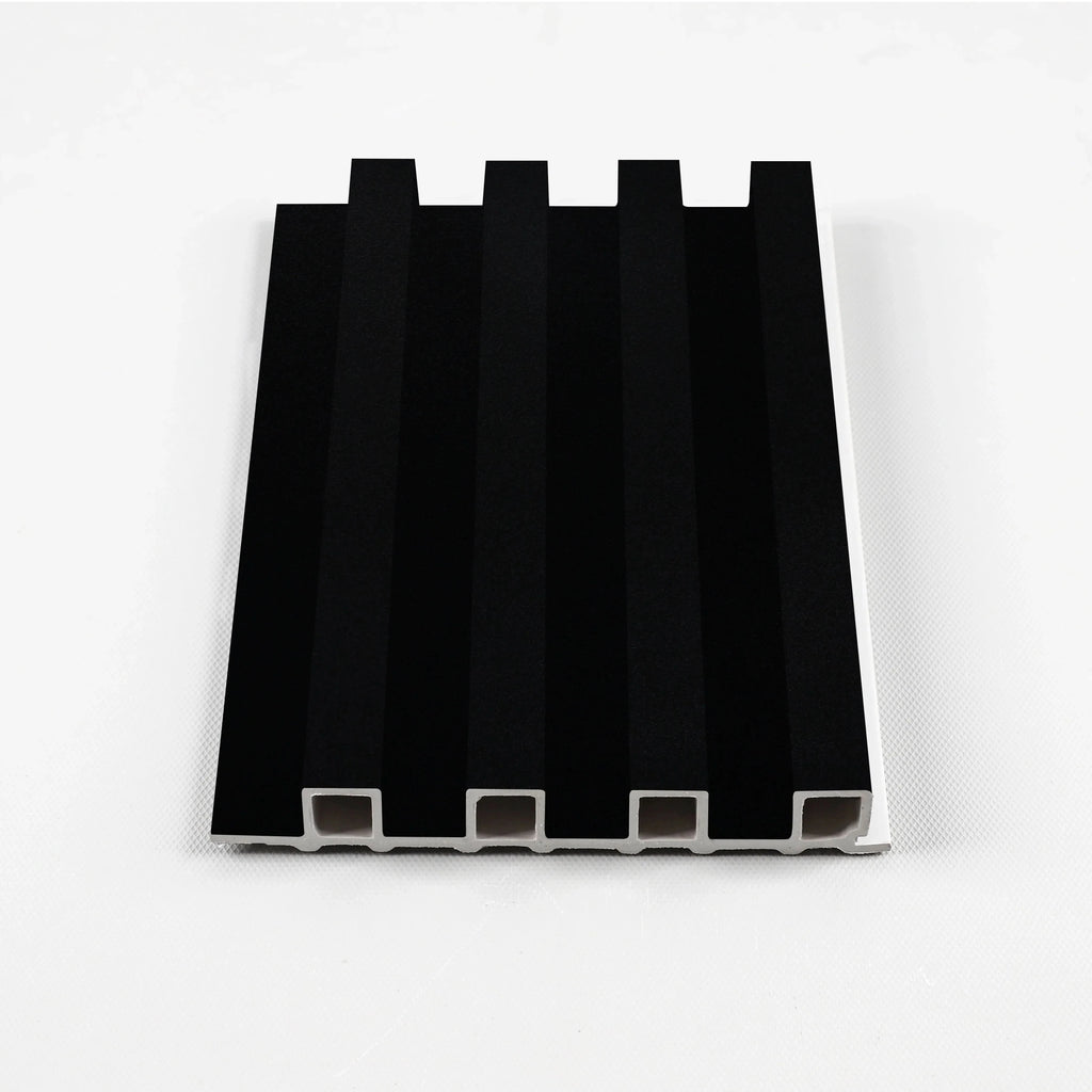 Luxe Noir Premium WPC fluted 3D wall panel sample texture detail