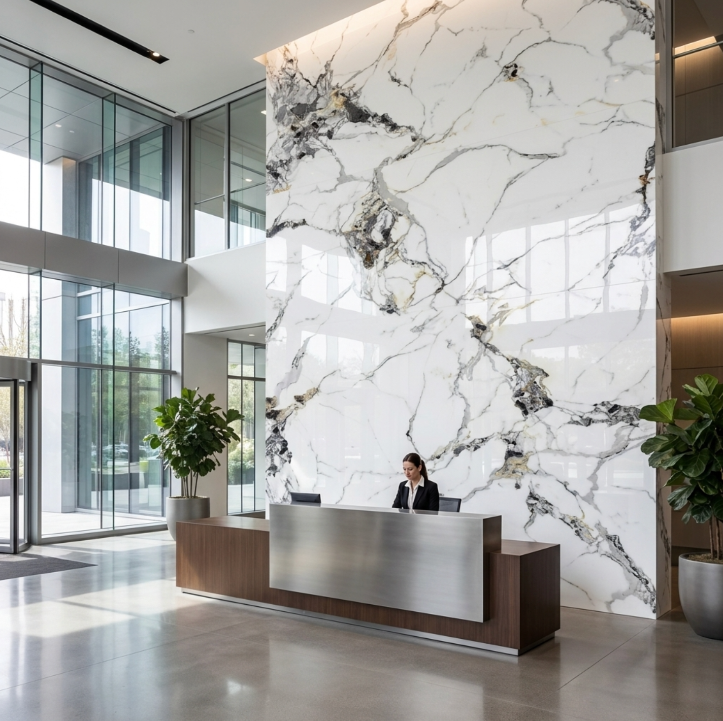 Glacier Vein Luxury Marble Veneer Wall Panels - Seamless Connection Secondary image