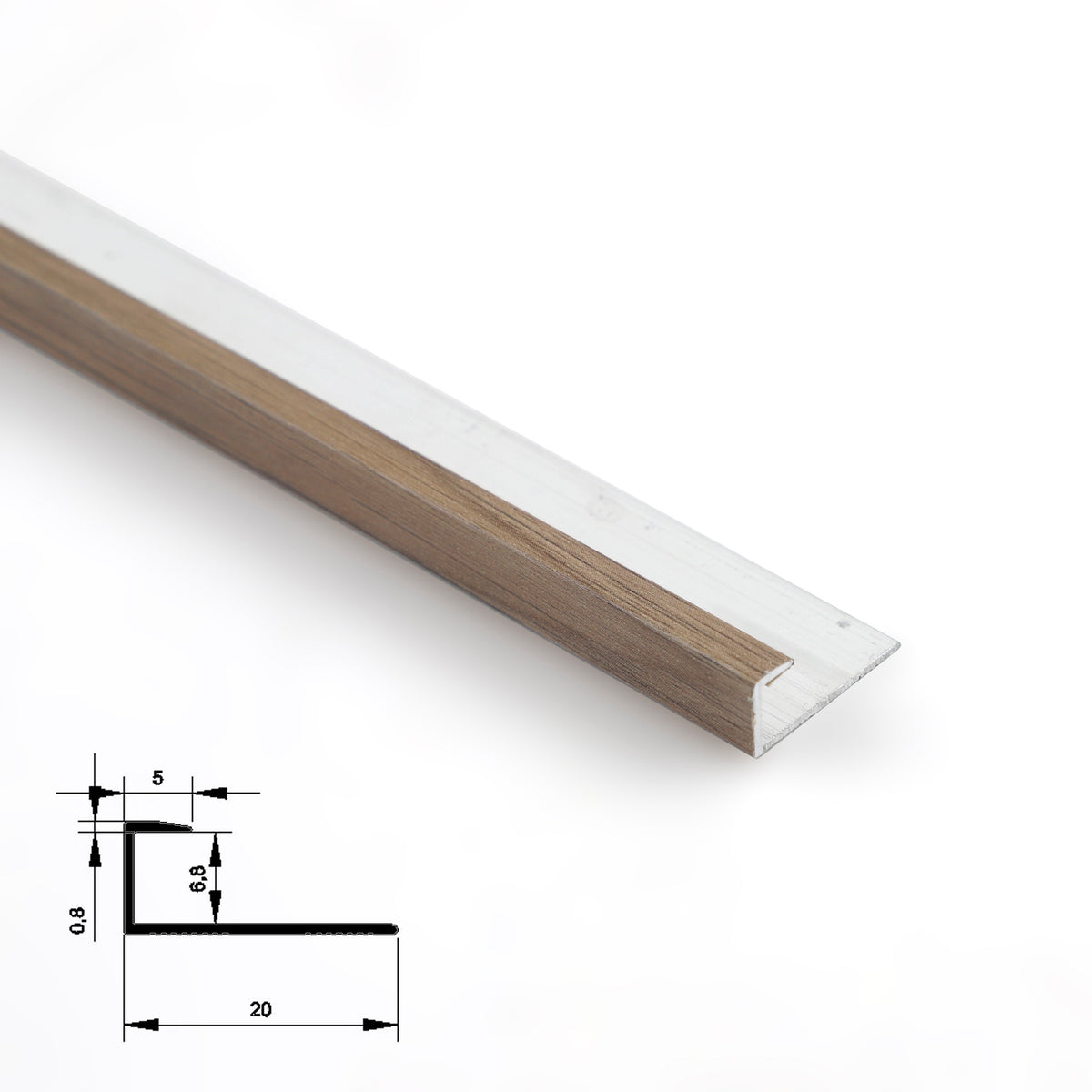 6.3mm Aluminum End Cap Trim for Wood Veneer Wall Panels – Matching Color