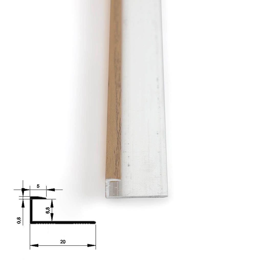 6.3mm Aluminum End Cap Trim for Wood Veneer Wall Panels – Matching Color