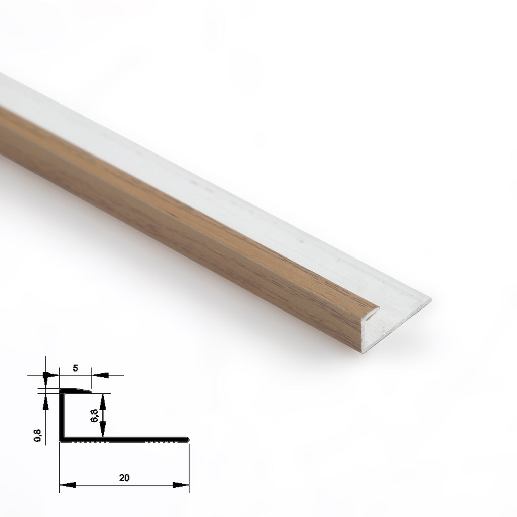 6.3mm Aluminum End Cap Trim for Wood Veneer Wall Panels – Matching Color