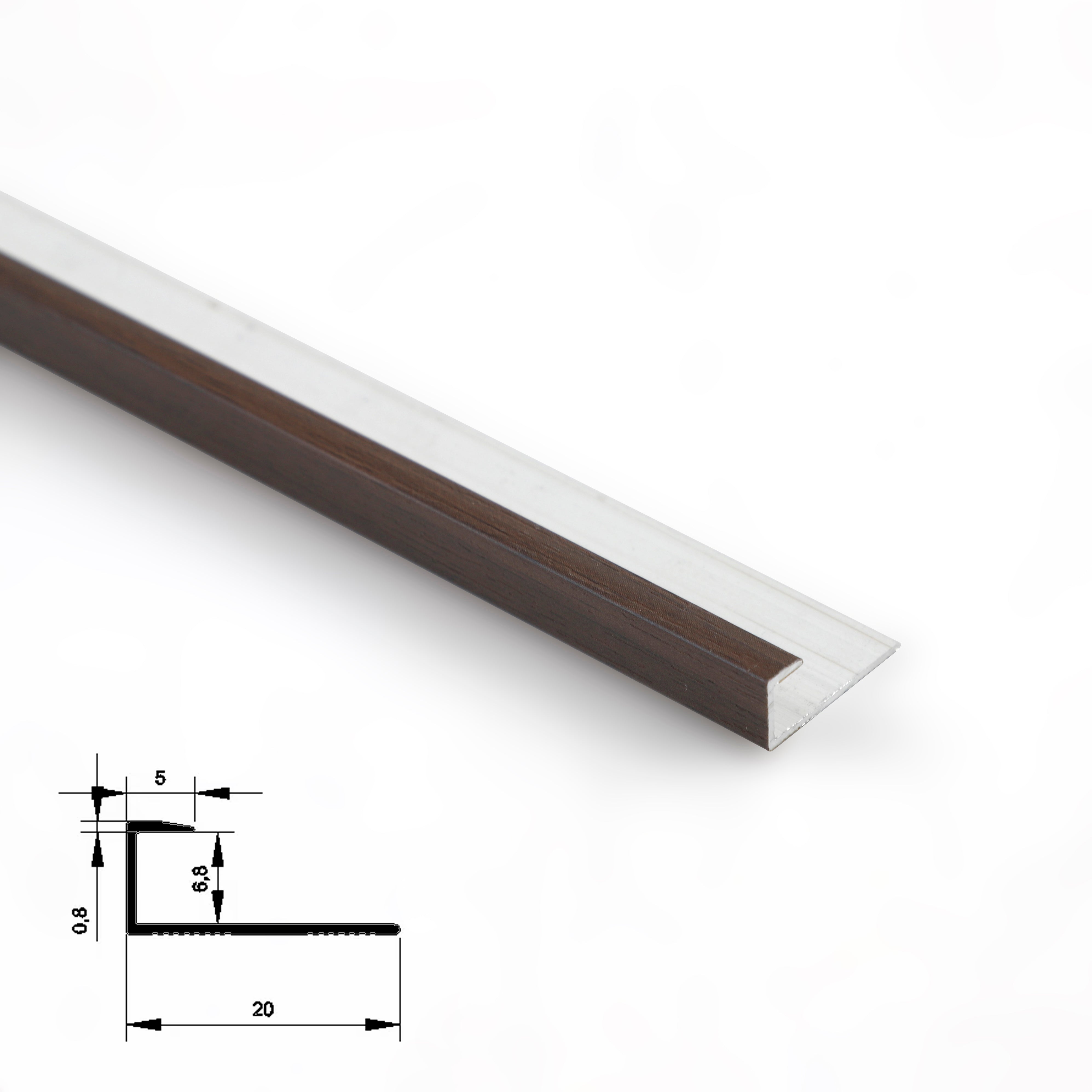 6.3mm Aluminum End Cap Trim for Wood Veneer Wall Panels – Matching Color Secondary image