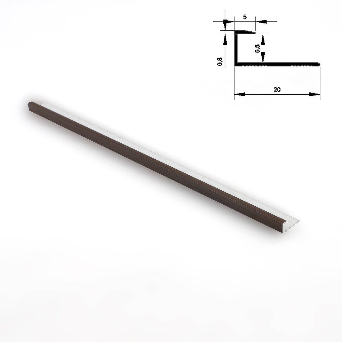 6.3mm Aluminum End Cap Trim for Wood Veneer Wall Panels – Matching Color