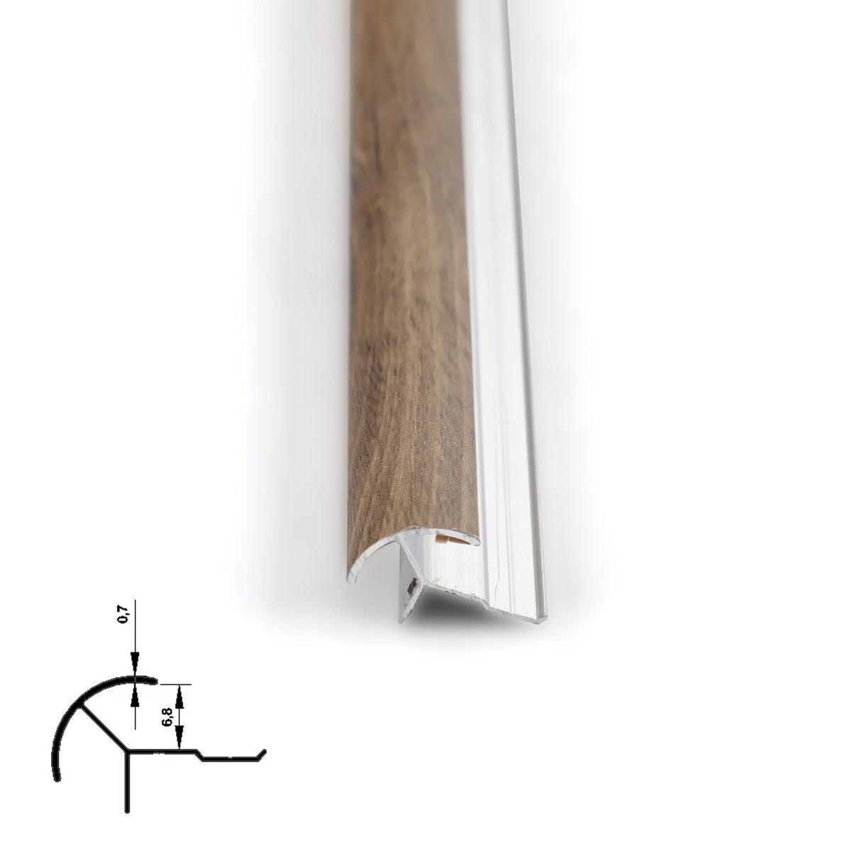 6.3mm Aluminum Outside Corner Trim for Wood Veneer Wall Panels – Matching Color