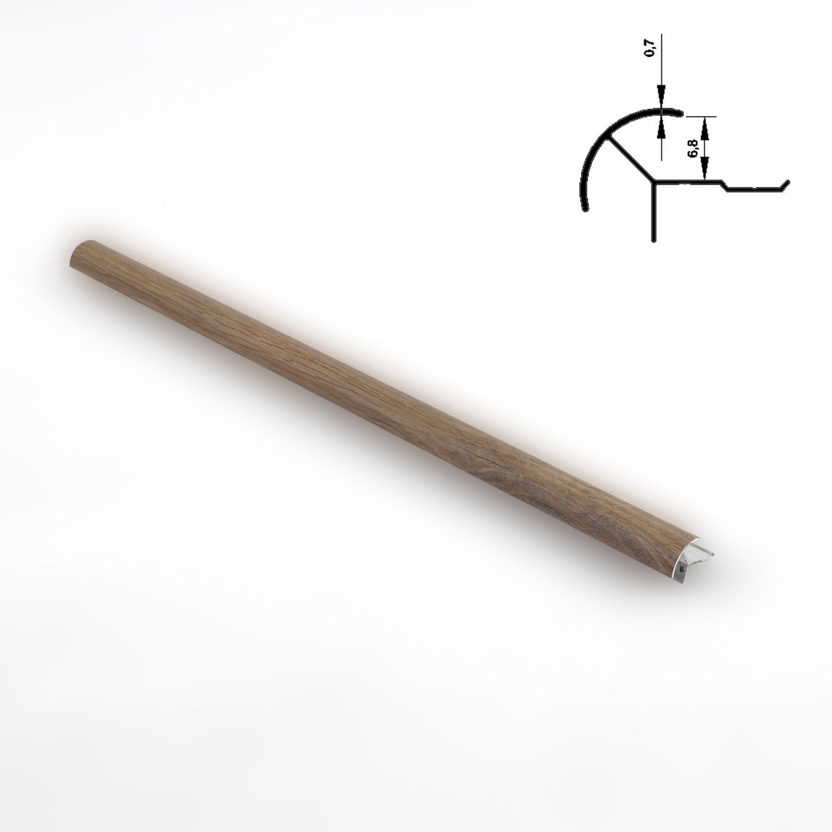 6.3mm Aluminum Outside Corner Trim for Wood Veneer Wall Panels – Matching Color