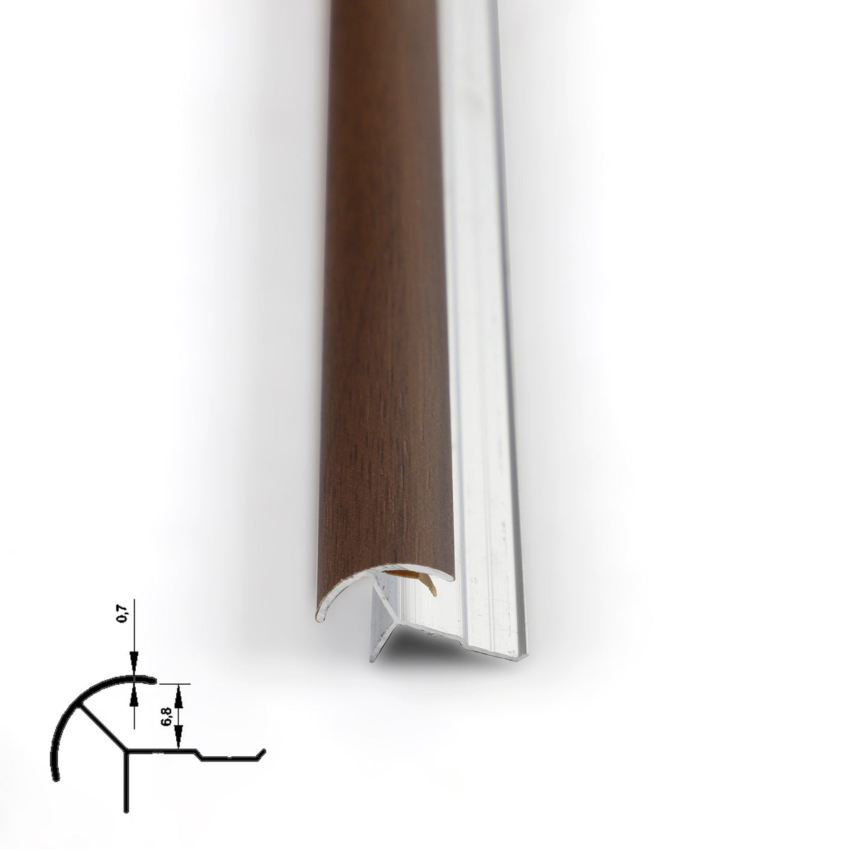 6.3mm Aluminum Outside Corner Trim for Wood Veneer Wall Panels – Matching Color