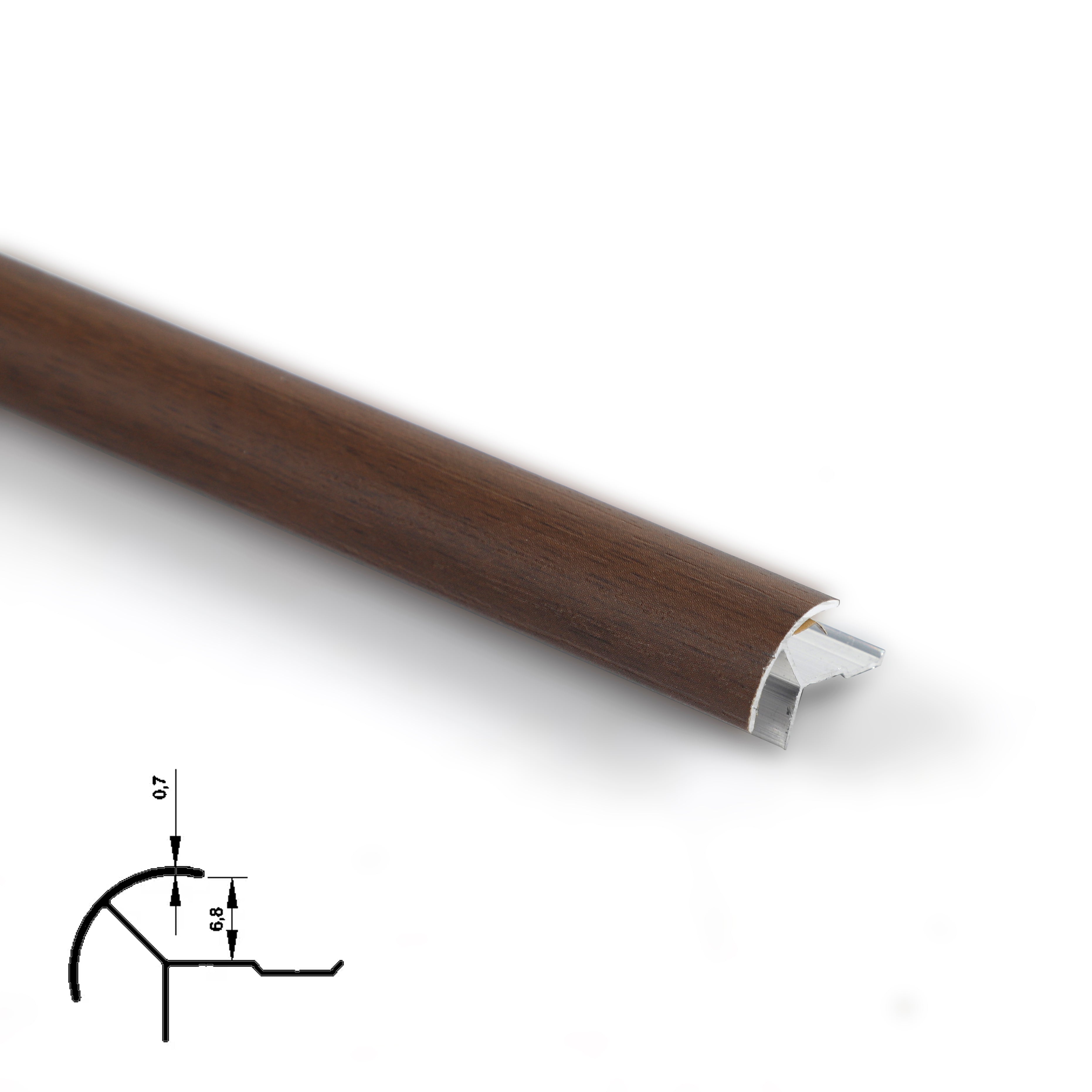6.3mm Aluminum Outside Corner Trim for Wood Veneer Wall Panels – Matching Color Secondary image