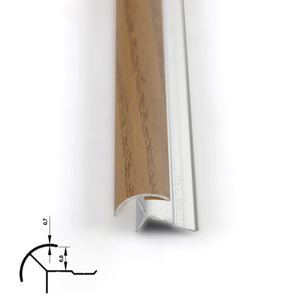 6.3mm Aluminum Outside Corner Trim for Wood Veneer Wall Panels – Matching Color
