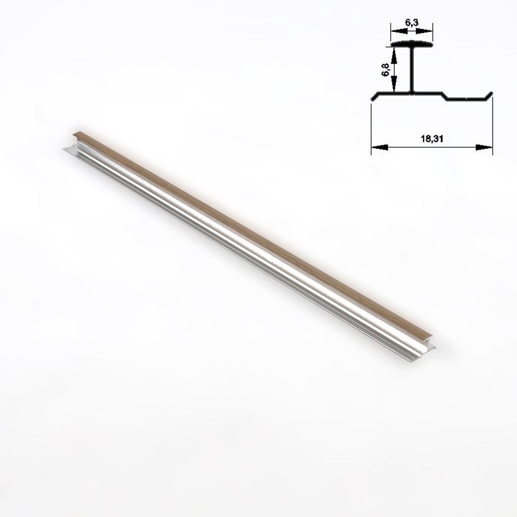 6.3mm Aluminum H-Joint Connection Trim for Wood Veneer Wall Panels – Matching Color