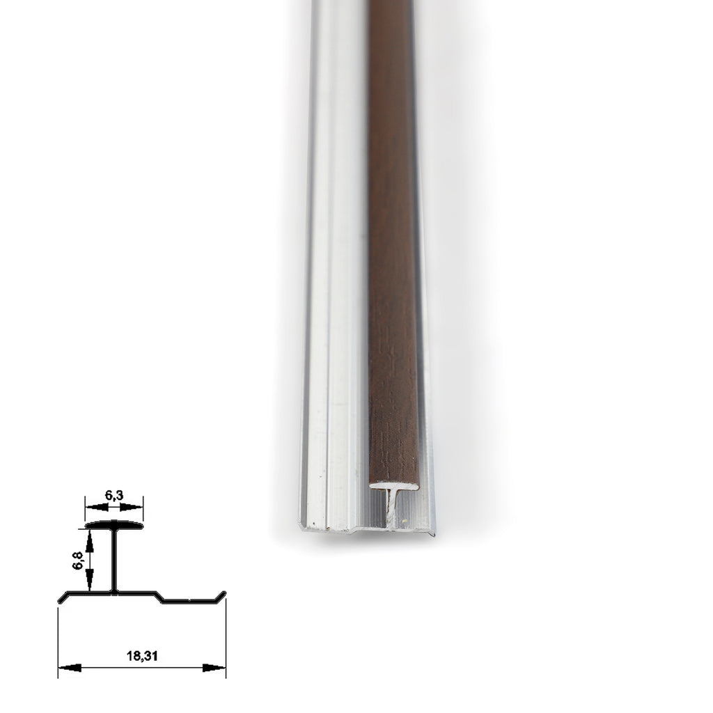 6.3mm Aluminum H-Joint Connection Trim for Wood Veneer Wall Panels – Matching Color