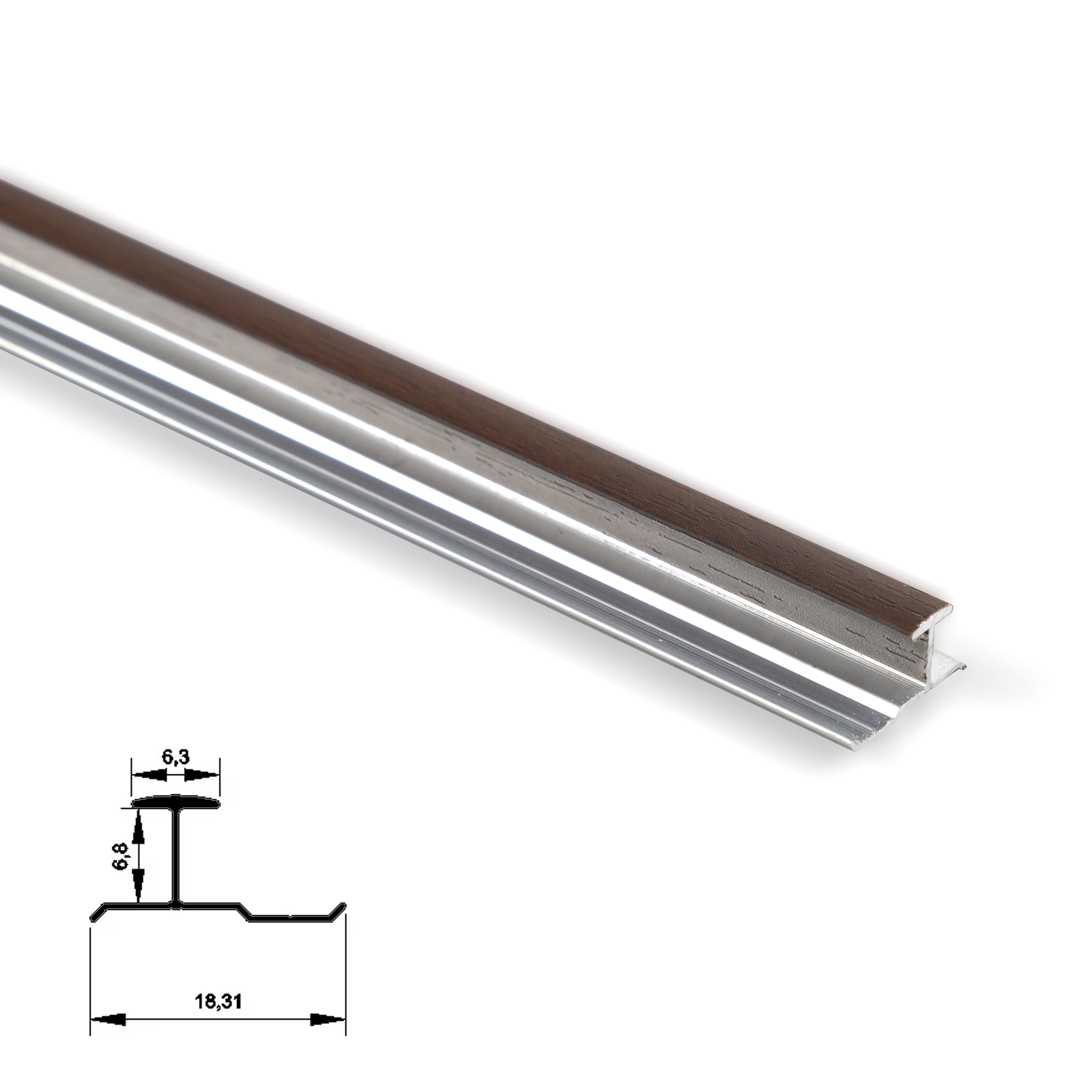 6.3mm Aluminum H-Joint Connection Trim for Wood Veneer Wall Panels – Matching Color Secondary image