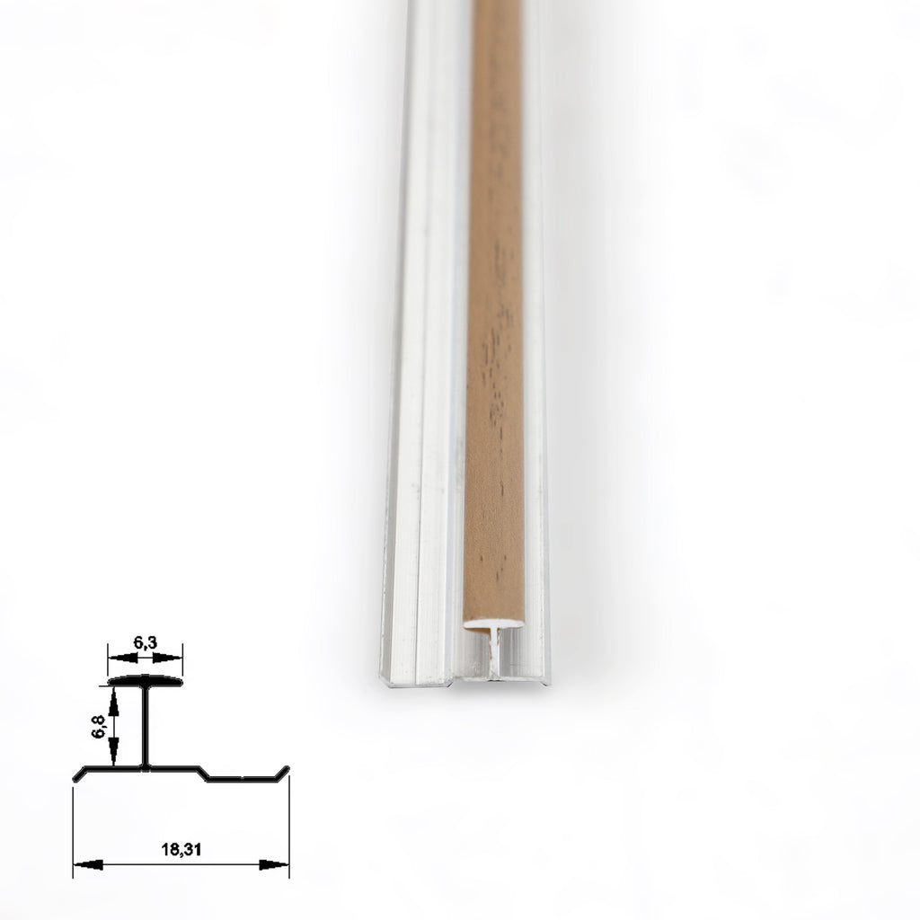 6.3mm Aluminum H-Joint Connection Trim for Wood Veneer Wall Panels – Matching Color
