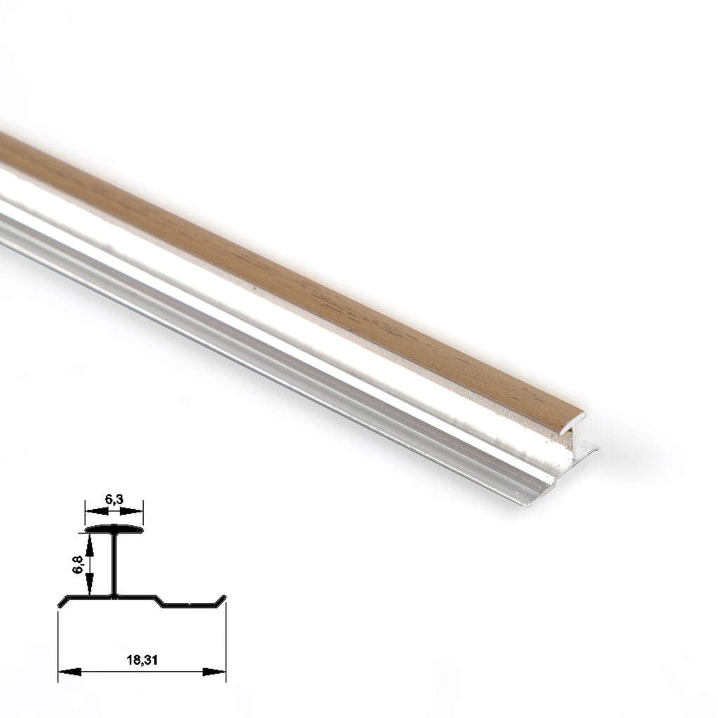 6.3mm Aluminum H-Joint Connection Trim for Wood Veneer Wall Panels – Matching Color