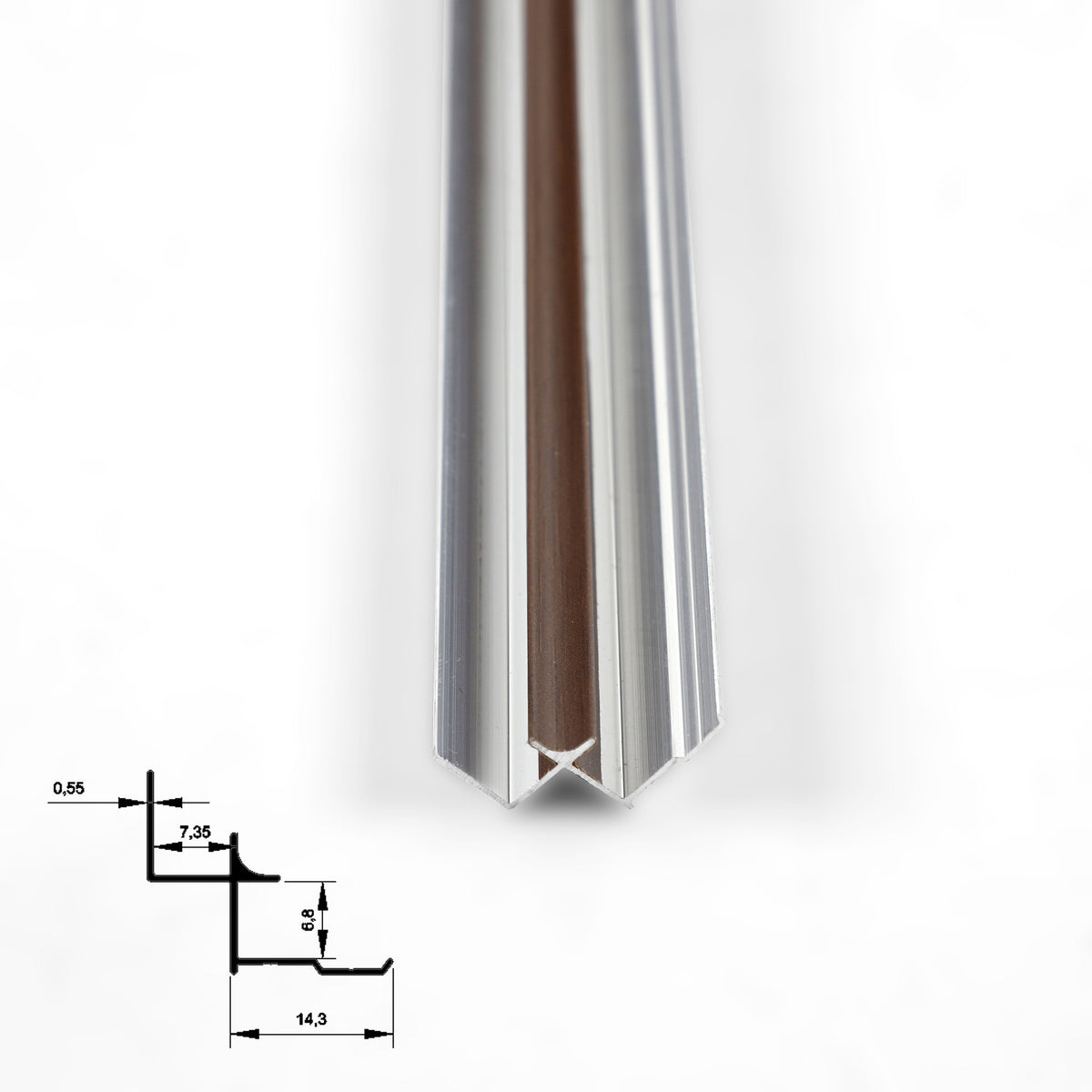 6.3mm Aluminum Inside Corner Trim for Wood Veneer Wall Panels – Matching Color