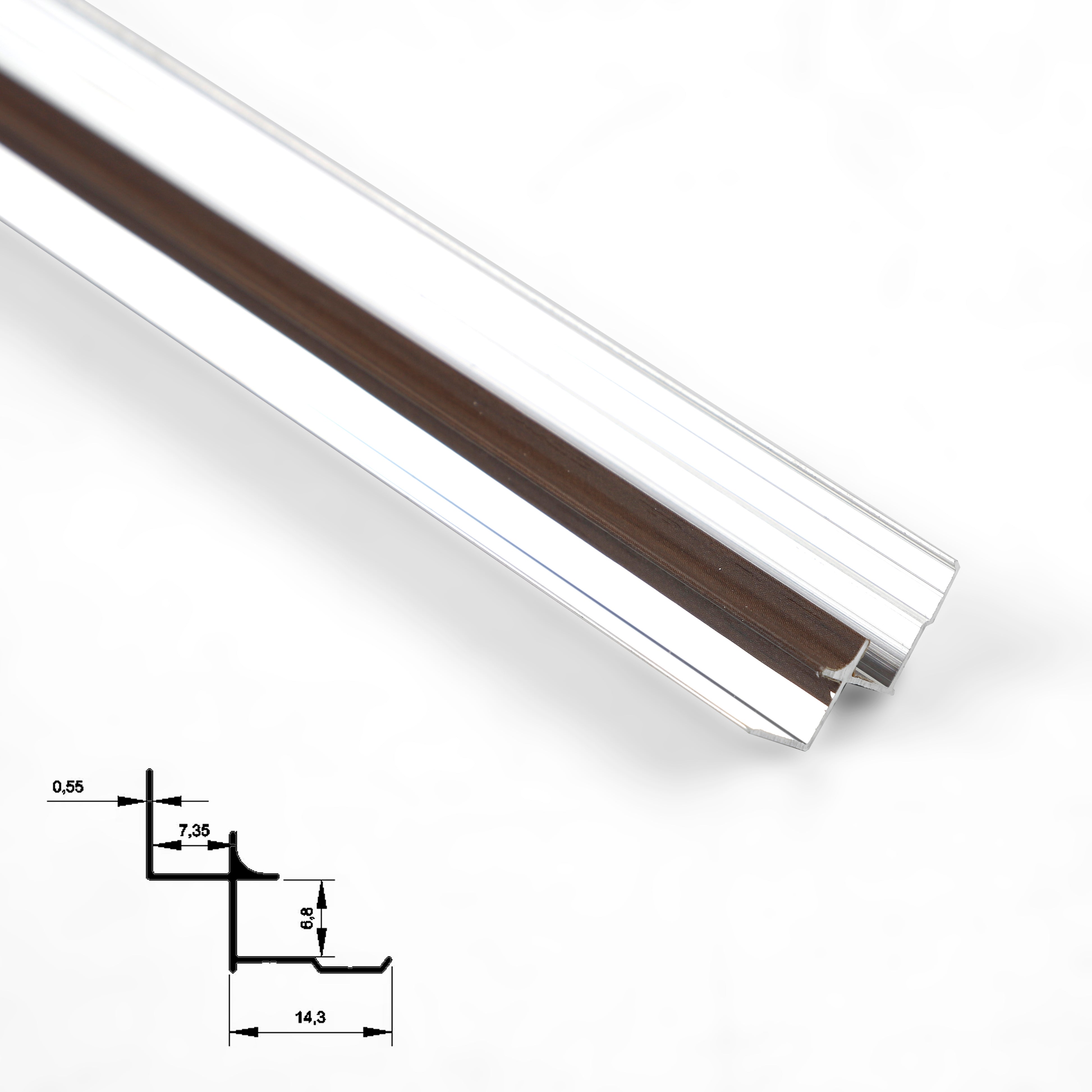 6.3mm Aluminum Inside Corner Trim for Wood Veneer Wall Panels – Matching Color Secondary image
