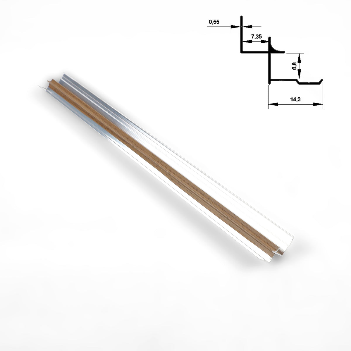 6.3mm Aluminum Inside Corner Trim for Wood Veneer Wall Panels – Matching Color