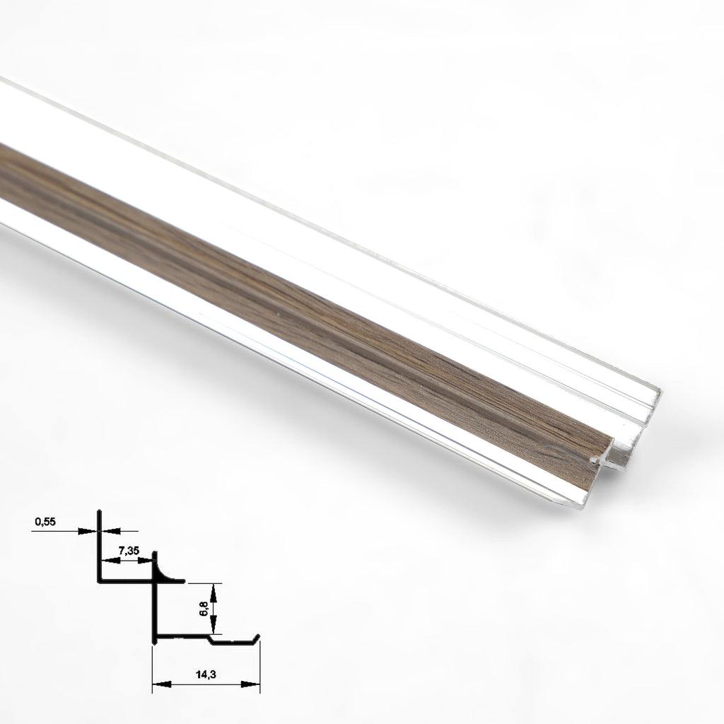 6.3mm Aluminum Inside Corner Trim for Wood Veneer Wall Panels – Matching Color