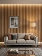 Maple slate fluted wall panels for luxury office interior design