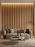 Seamless installation of maple slate fluted 3D wall panels