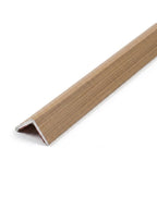 Warm tan wood-grain corner trim for acoustic and fluted wall panels