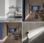 Modern LED Baseboards molding with led and transformer and remote with Smart app Control 