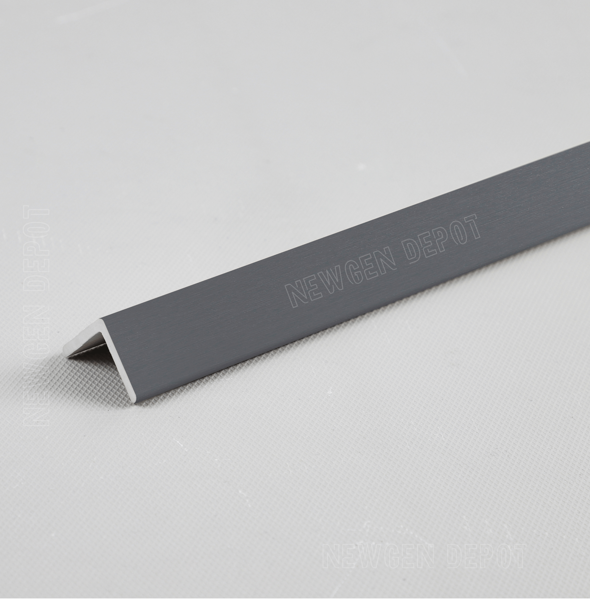 Gray aluminum wall panel L trim for clean edge and corner finishing