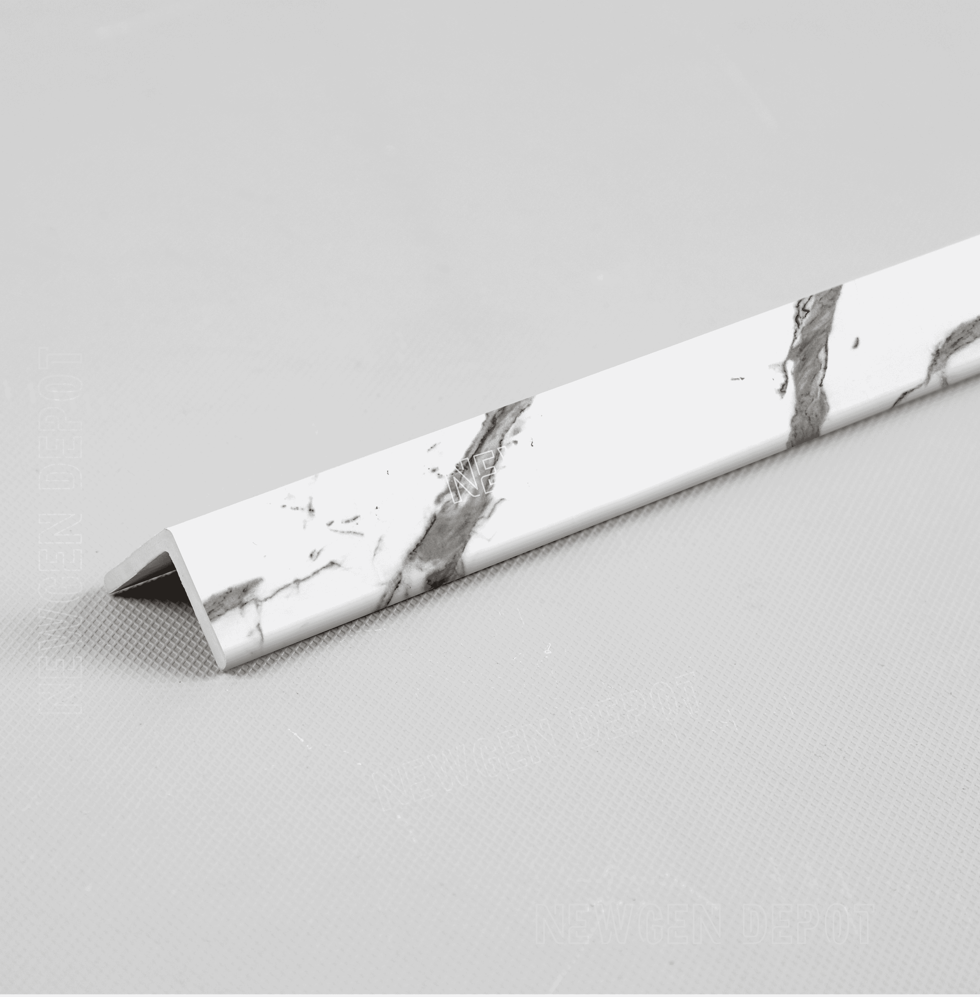 Marble-look aluminum wall panel L trim for clean edge and corner finishing