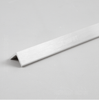 Silver brushed aluminum corner trim, 90-degree angle, premium finish for NJ furniture edges, sleek and durable design.