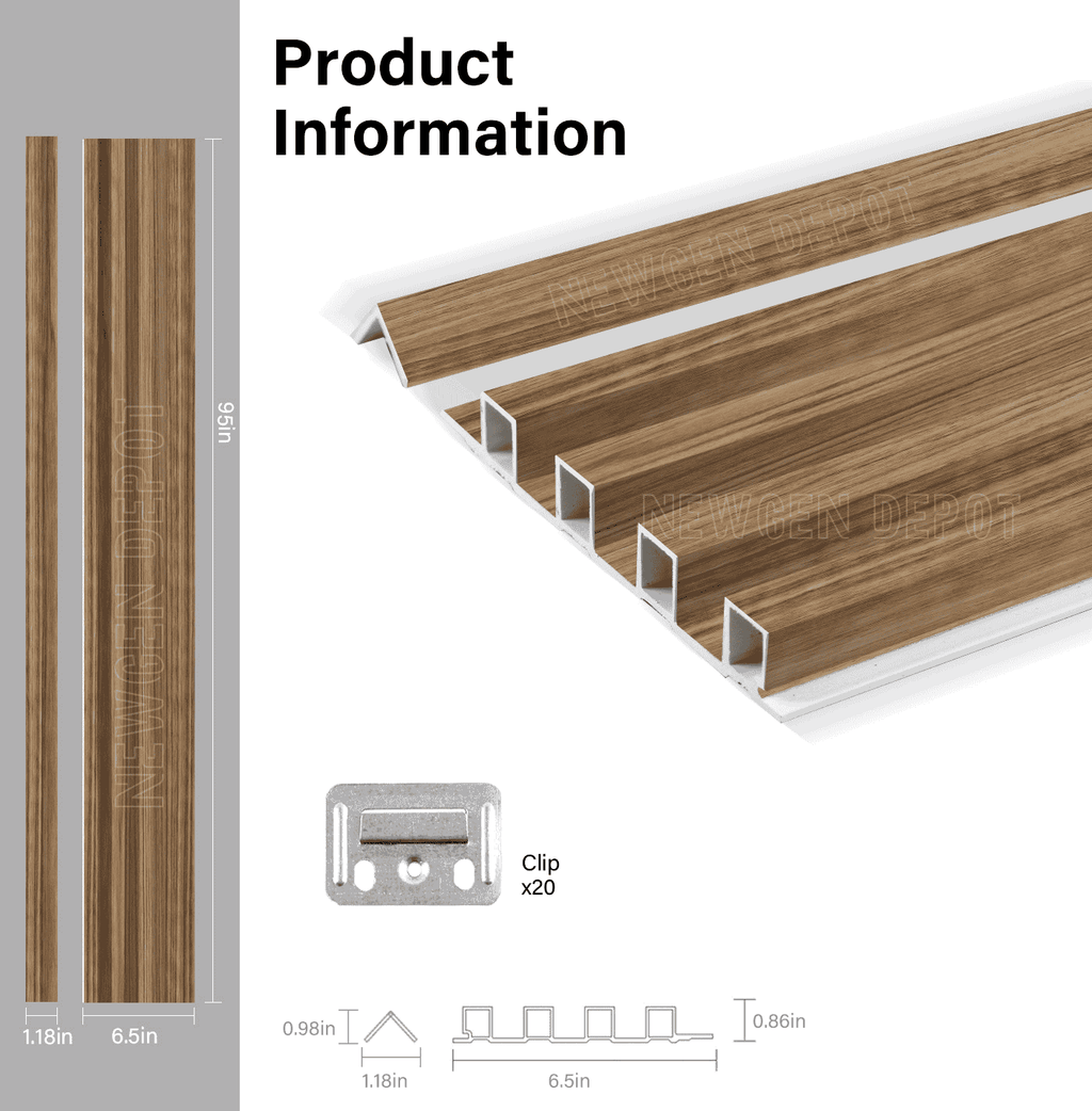Wood Slat WPC Fluted Wall Panels. Sale!