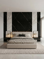 Luxury Bedroom Accent Wall with Noir Royale Fluted Panels