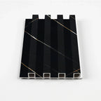 Noir Royale Vertical fluted WPC wall panel sample with wood finish