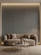Decorative Oak Gray Fluted Wall Panels for Feature Wall Design