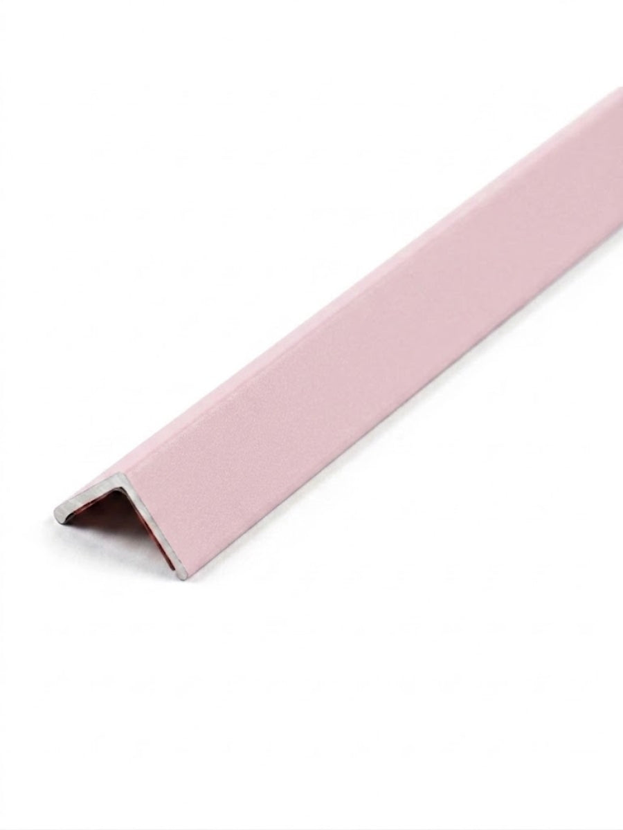 Pale pink smooth corner trim for acoustic and fluted wall panels