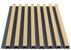 Premium light brown wooden fluted wall panels, 96” x 8.3”, warm vertical slats, stylish design, easy to install in NJ.
