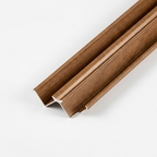 Royal Oak wood-look inside corner trim with grooved channels shown against a white background