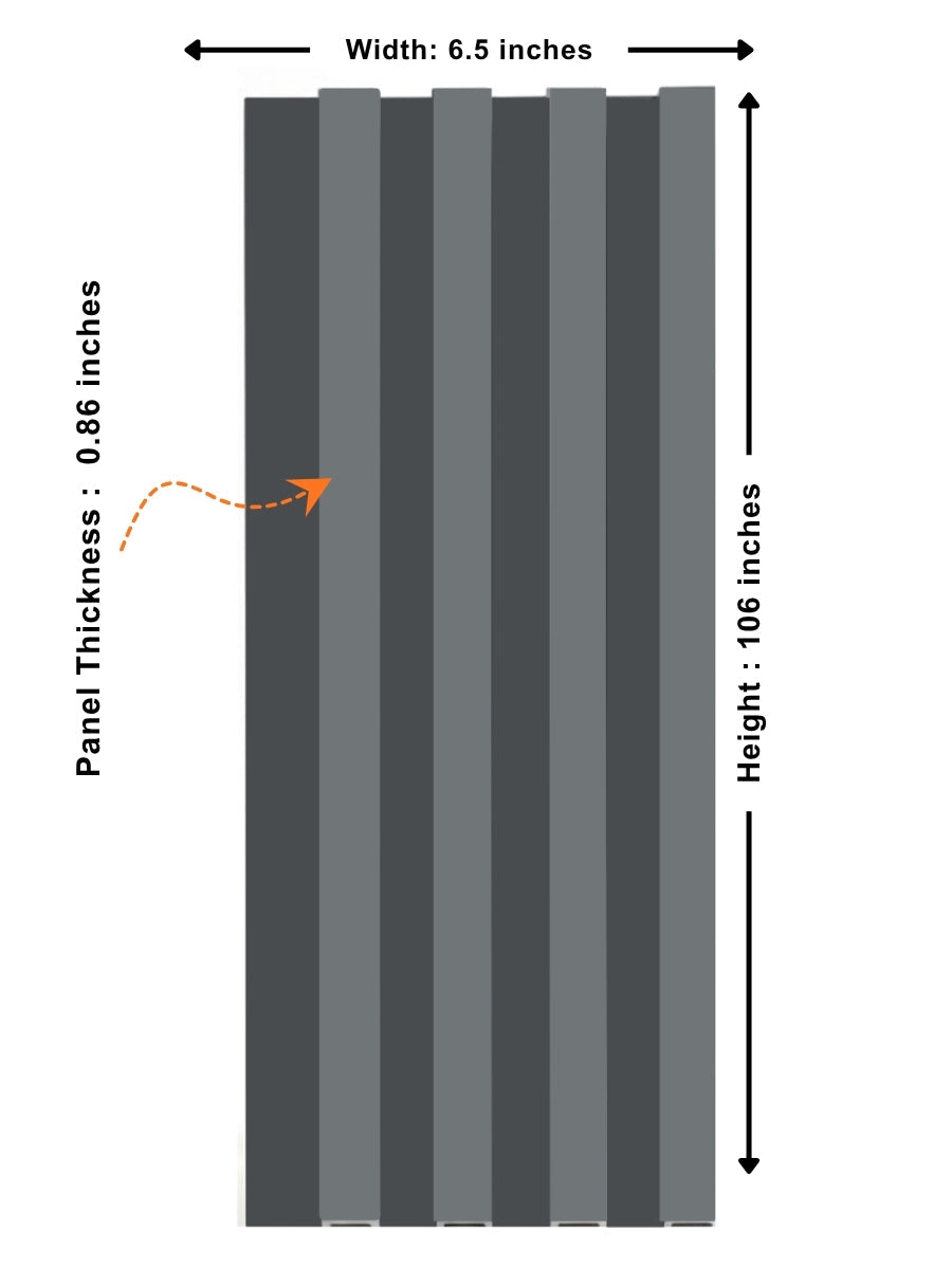 Silver Gray Metallic WPC Fluted 3D Wall Panels |  42.9 sq. ft./Box Secondary image