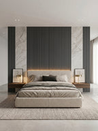 Elegant Silver Gray Metallic Wall Panels for Living Room Interiors