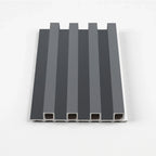 Silver Gray Metallic Stylish WPC fluted 3D panel sample for commercial walls