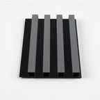 Silver Gray Metallic with Black Background  WPC Fluted Wall Panels 